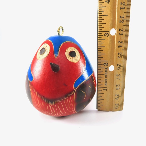 Bird Gourd Ornament, Hand-Painted, Whimsical - Picture 8 of 8